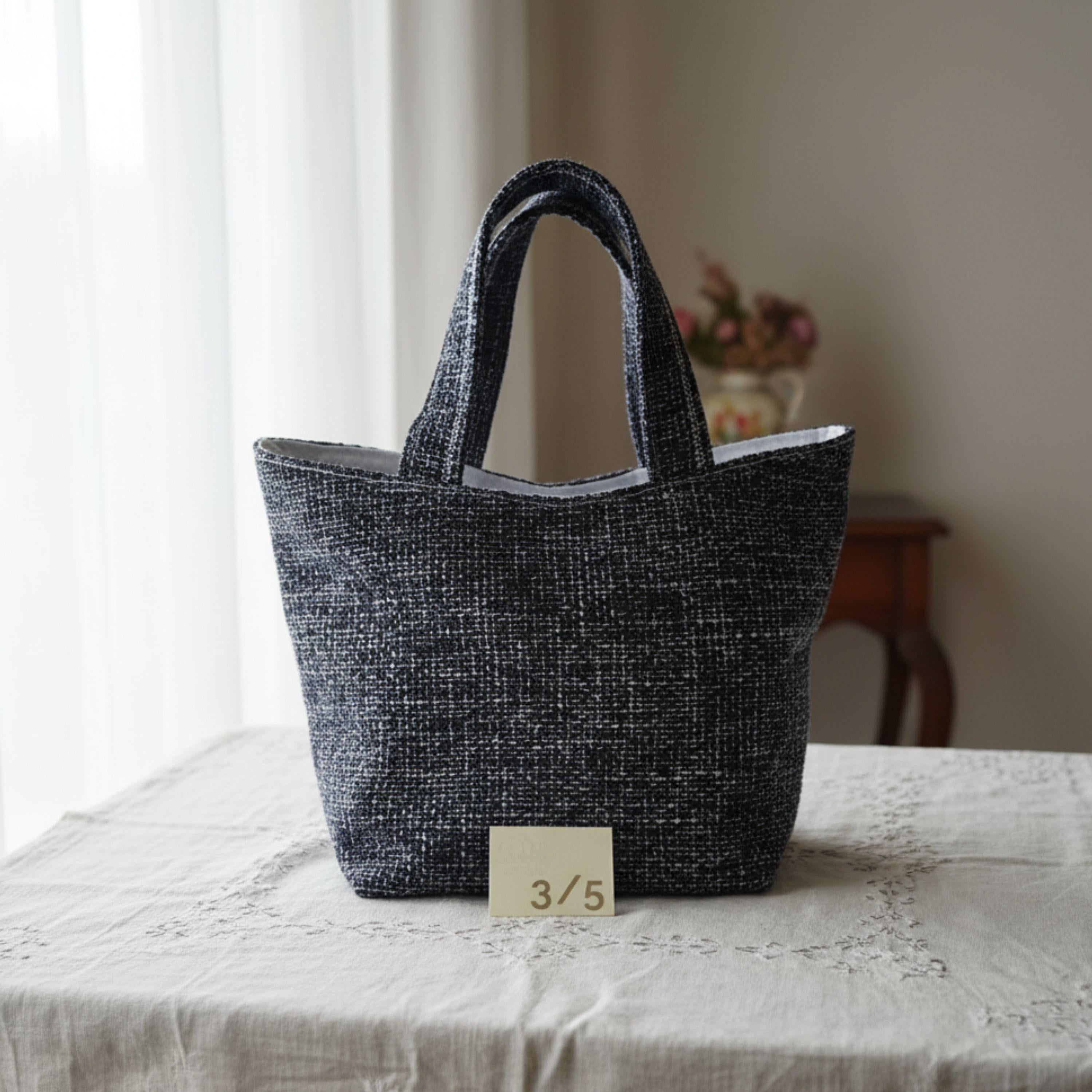 25 % Sale - Heritage Tote – Navy Tweed & Leinen
