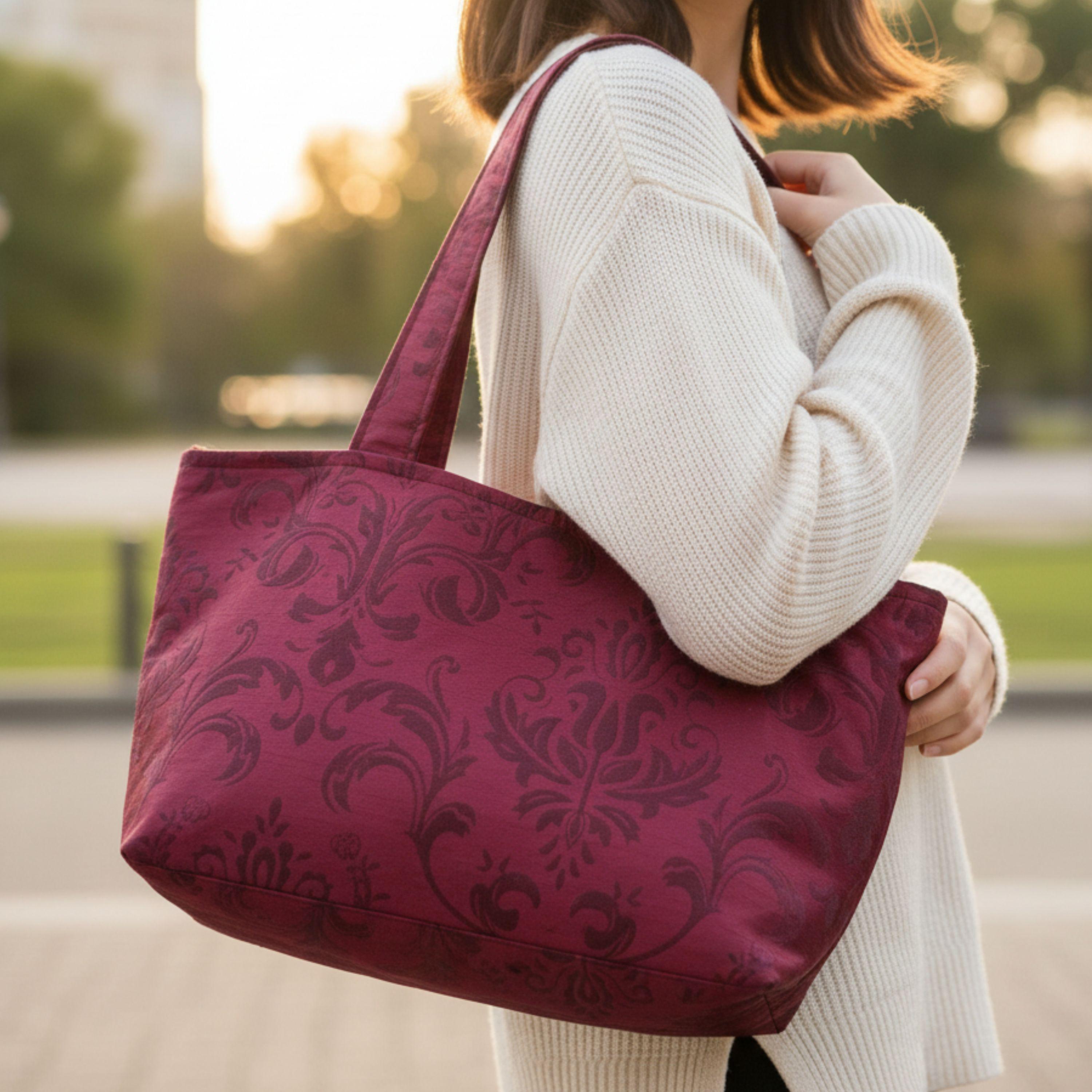 Vienna Nights Tote – Bordeaux & Damast