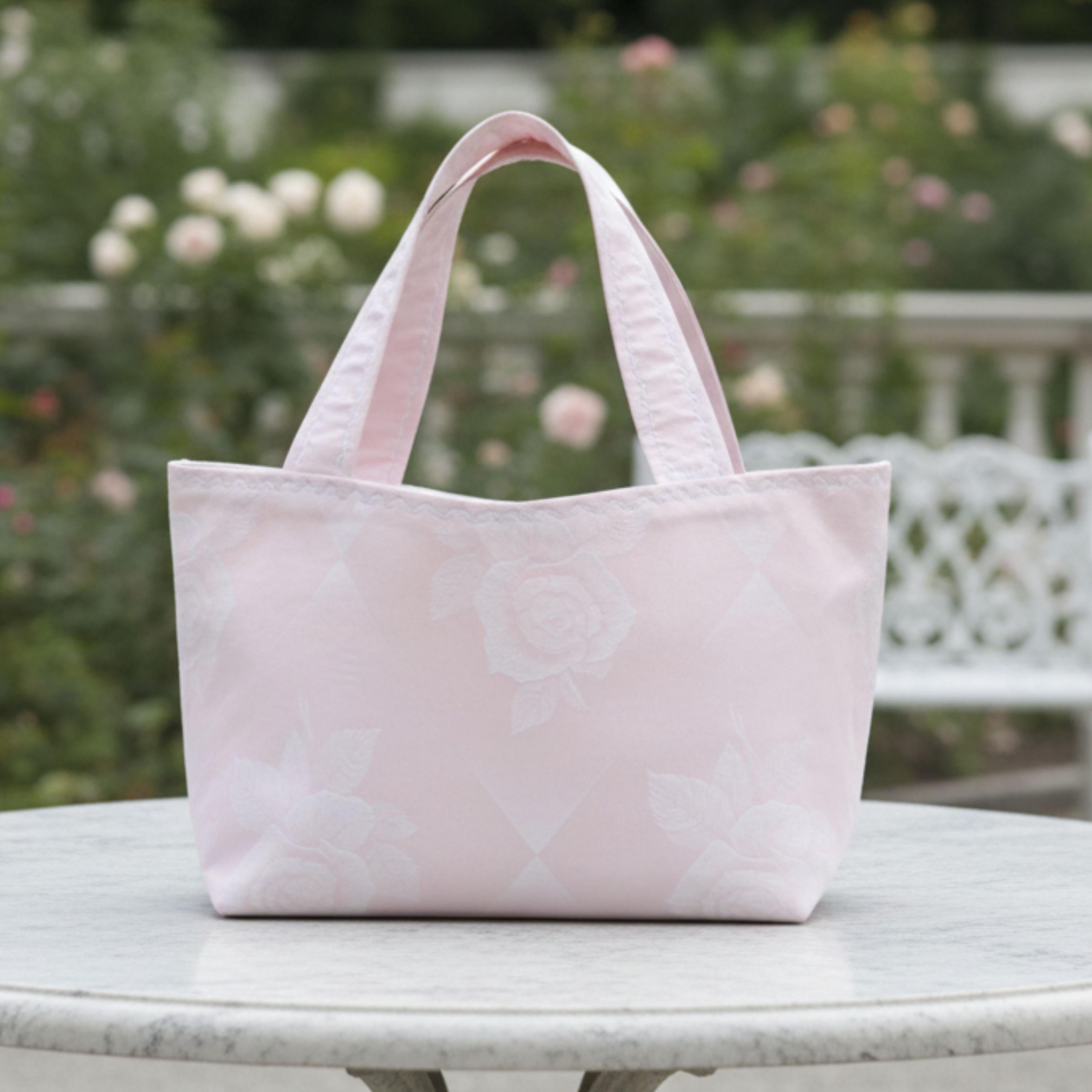 25 % Sale - Heritage Tote – Soft Pink Floral Jacquard