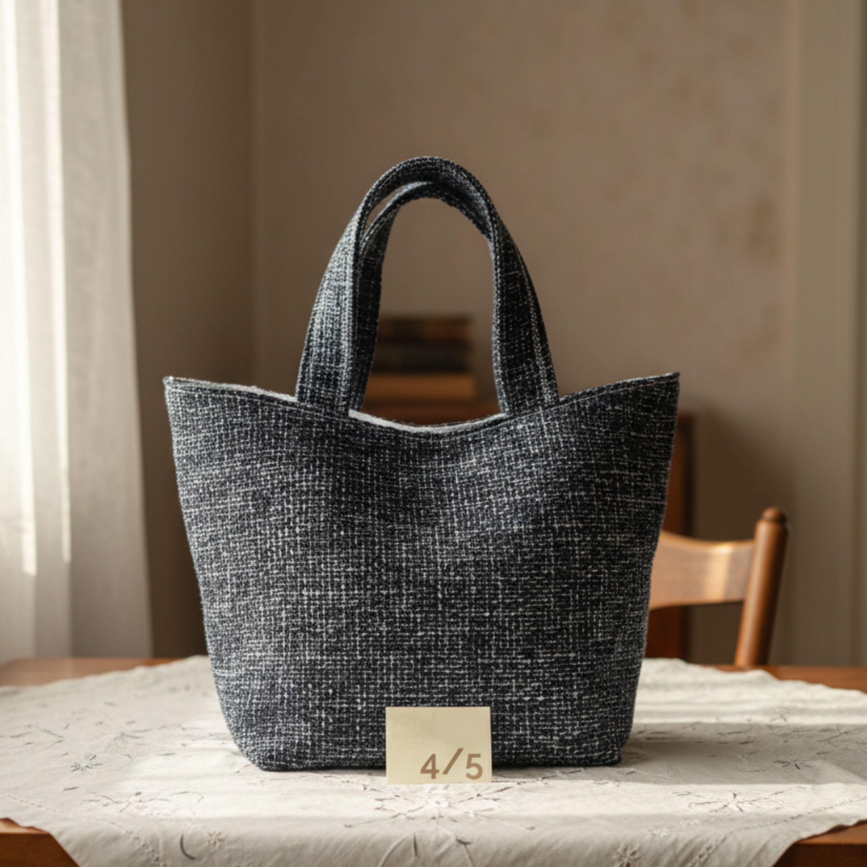25 % Sale - Heritage Tote – Navy Tweed & Leinen