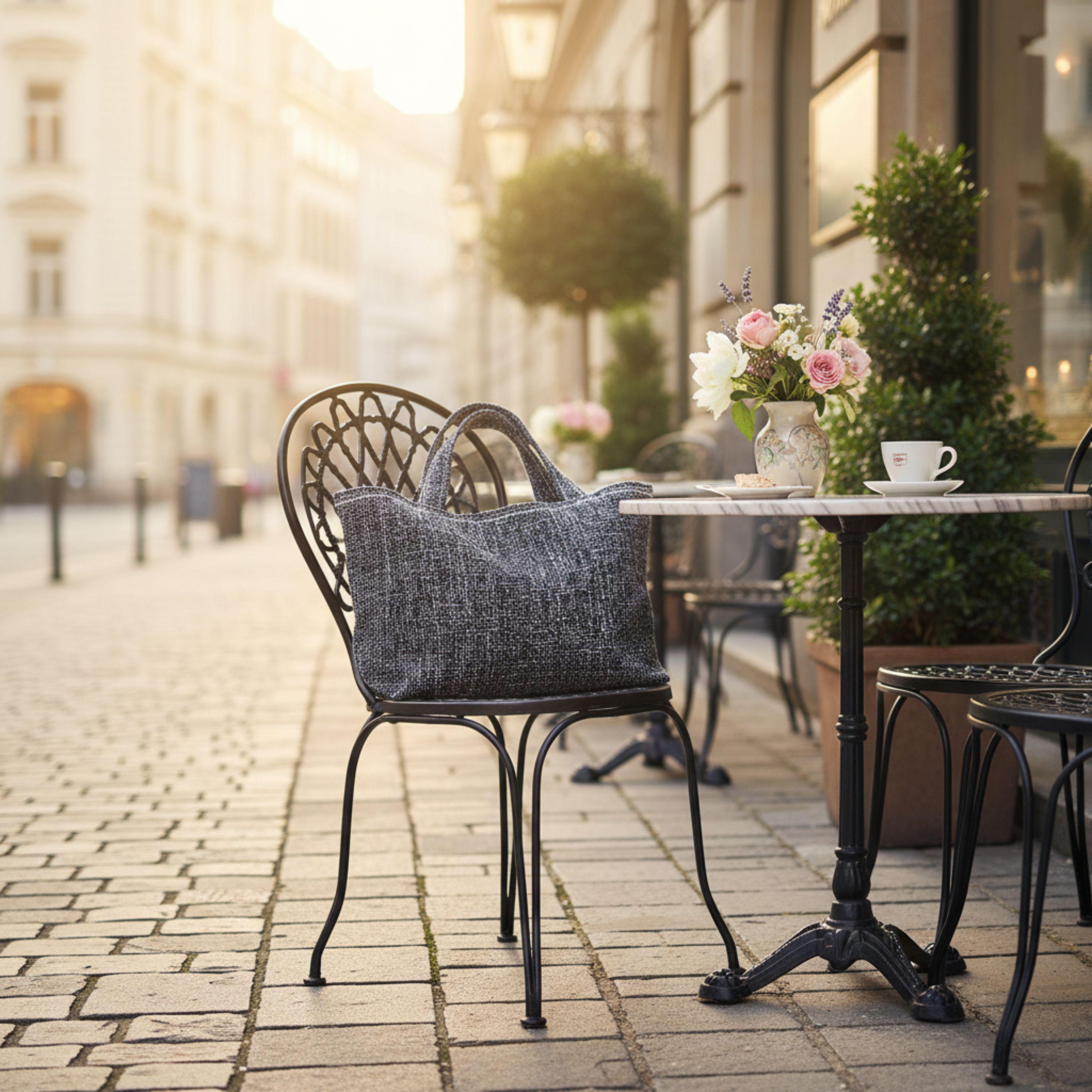 25 % Sale - Heritage Tote – Navy Tweed & Leinen
