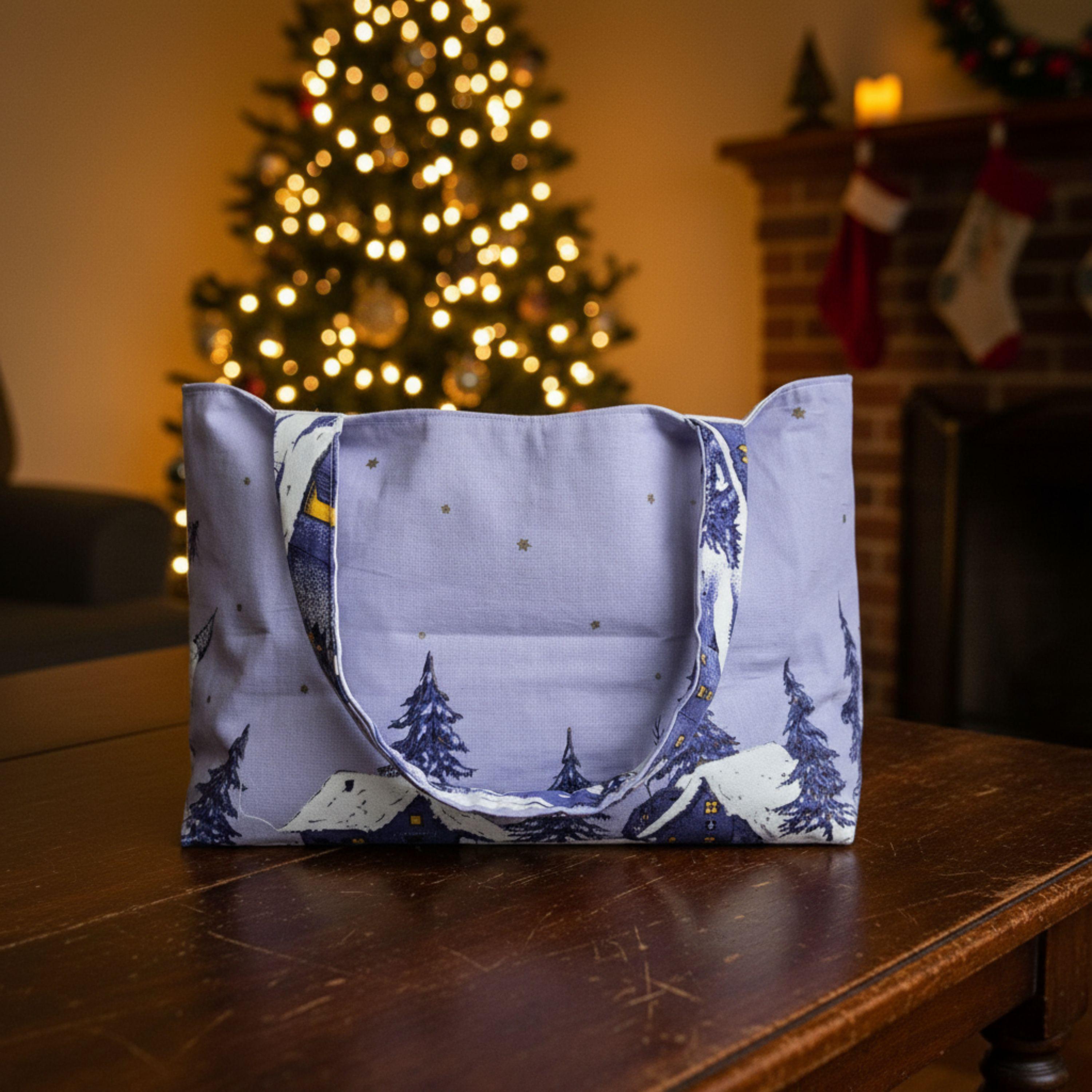 25 % Sale Heritage Tote – Blau & Wintermotiv