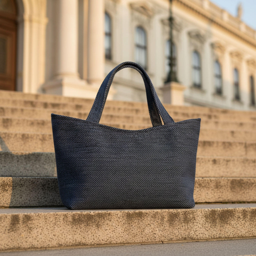 Old Money Tote – Grau & Fischgrat