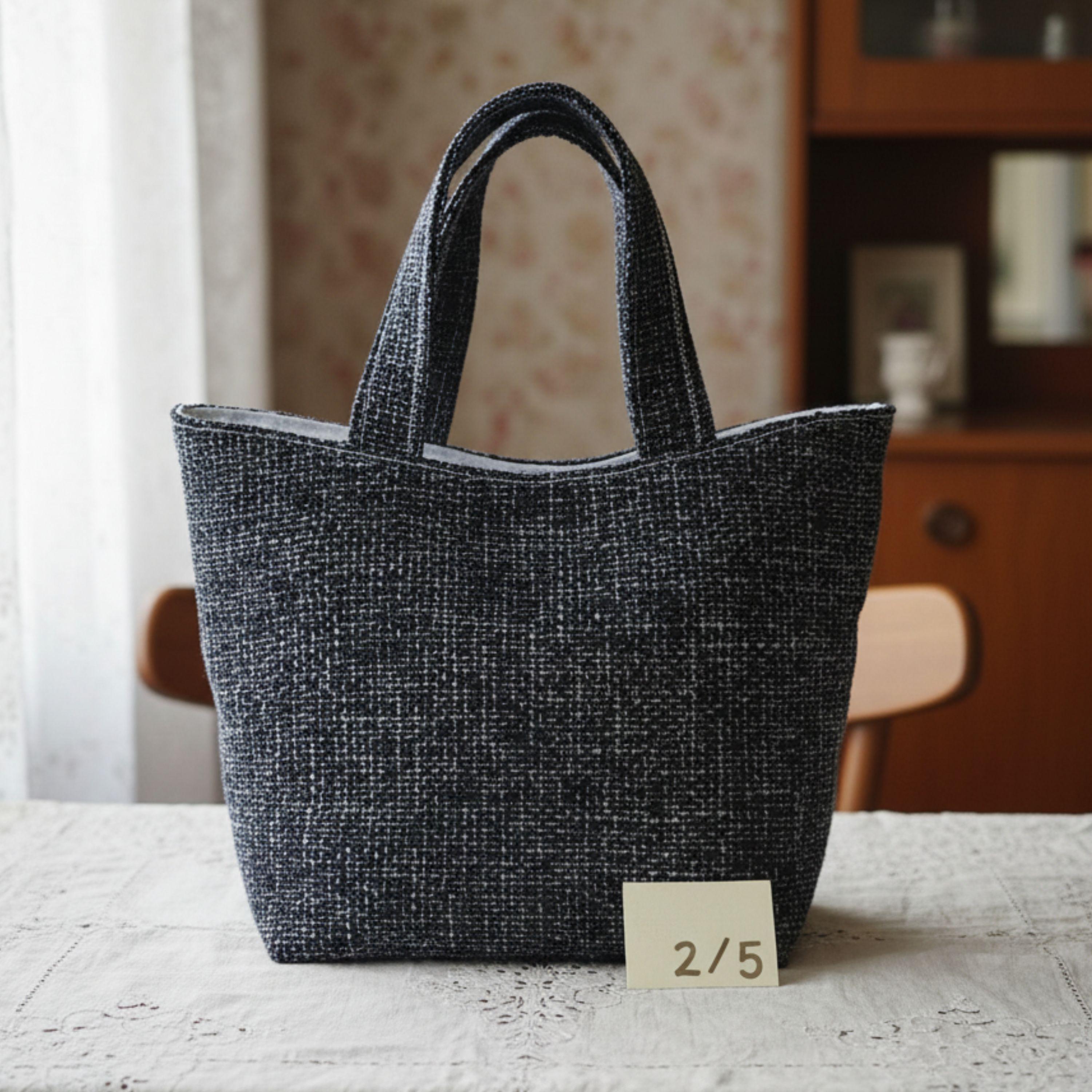 25 % Sale - Heritage Tote – Navy Tweed & Leinen
